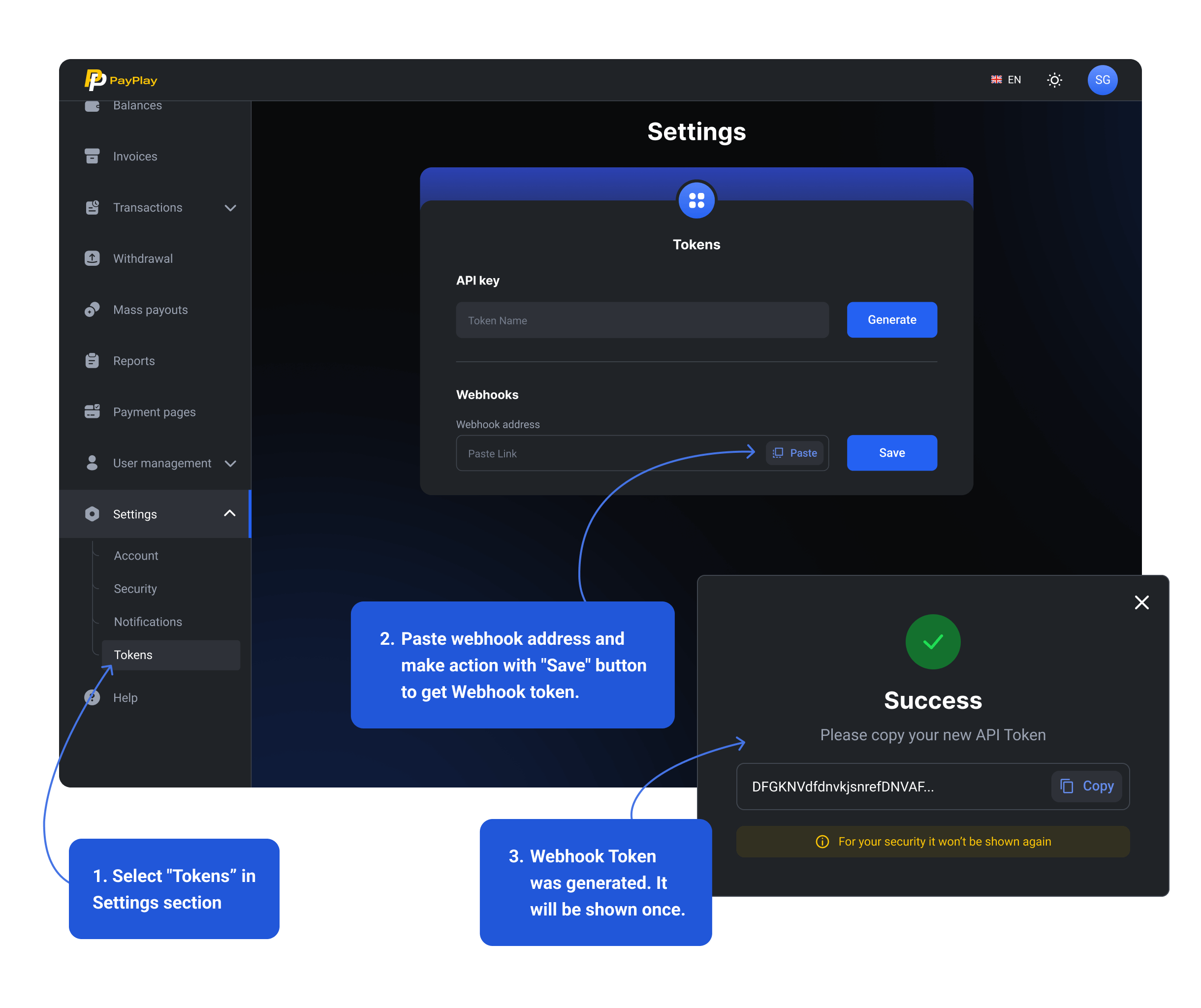 General webhook settings